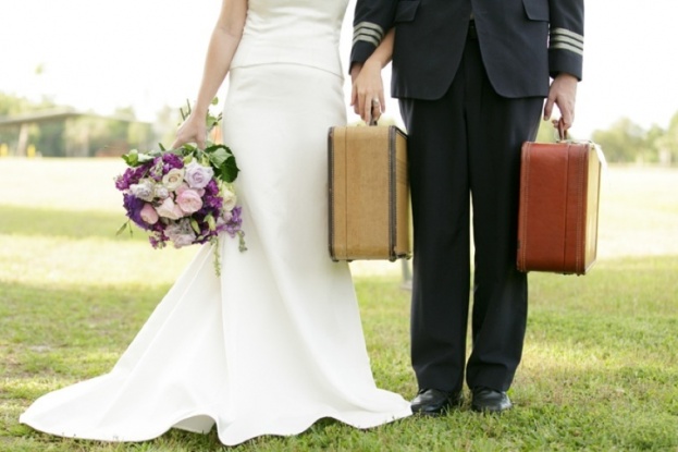 Bumby Photography - A Chair Affair - Bride Groom Luggage - Orlando Weddings
