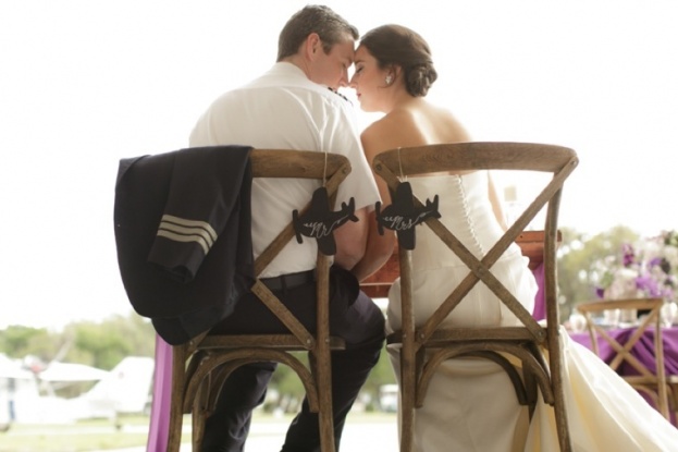 Bumby Photography - A Chair Affair - Bride Groom Pilot Wedding Table - Orlando Weddings