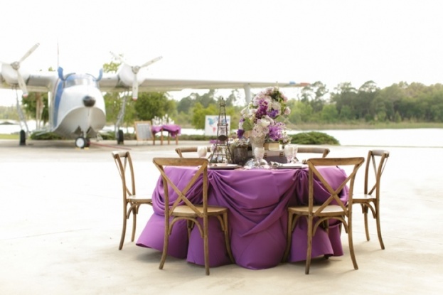 Bumby Photography - A Chair Affair - Departures Board Tablecloth Candles - Orlando Wedding