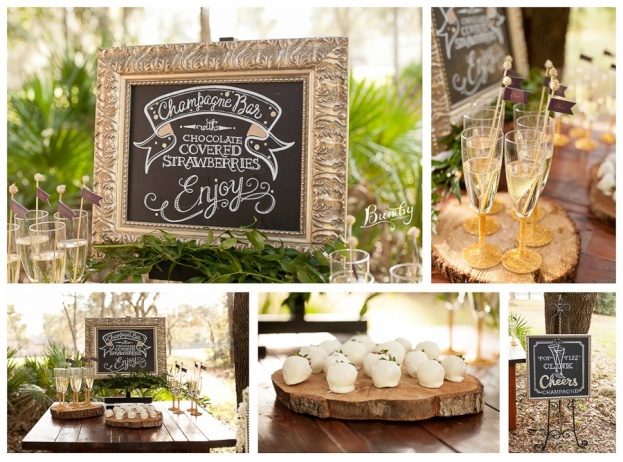 Bumby Photography-A Chair Affair-Wedding Chalk Boards Chocolate Covered Strawberries-Rustic Glam Wedding Photo Shoot-Orlando Weddings