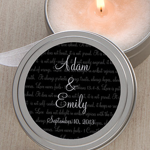 a chair affair, personalization mall.com, tin candle favors