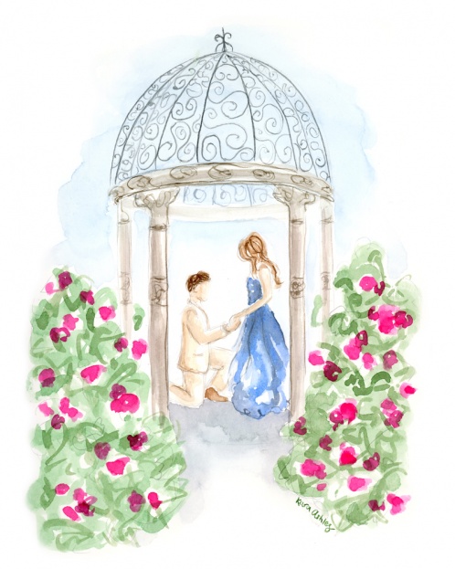 Engagement Illustration, A Chair Affair Monthly Drawing