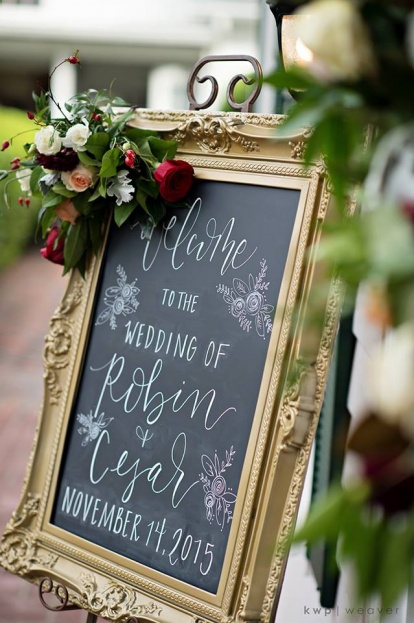 Plantation Style Wedding Chalk Sign
