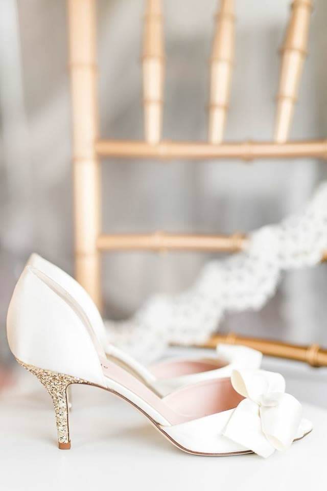 blush and gold wedding shoes
