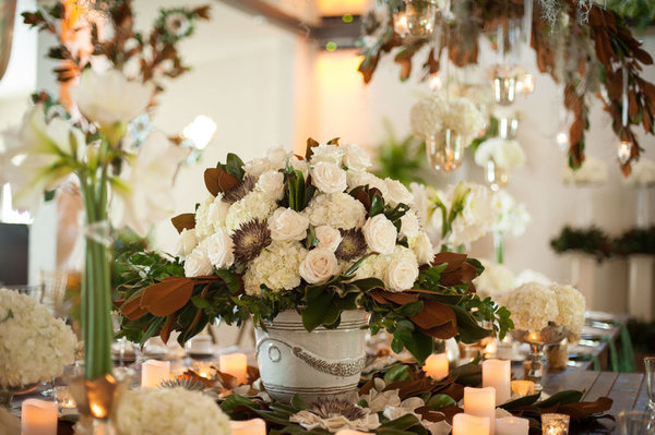 southern elegance wedding inspiration floral centerpiece