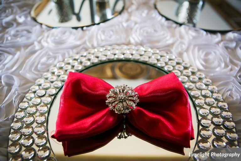 vivacious red and black mordern wedding bling mirror charger
