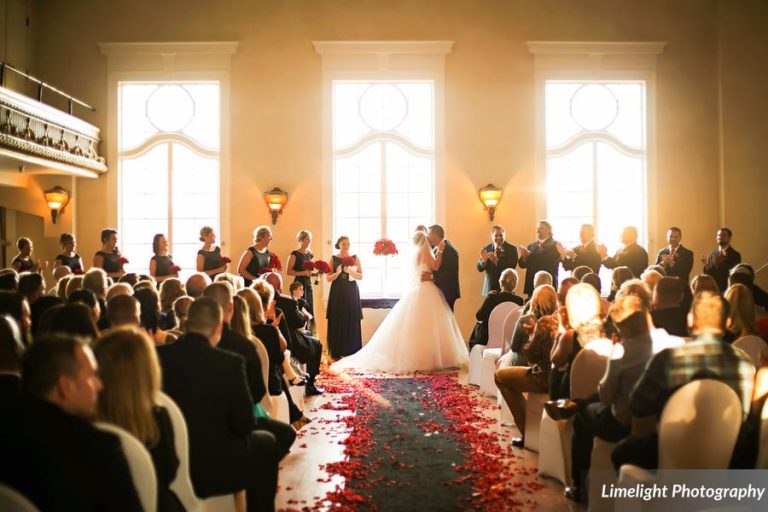 vivacious red and black mordern wedding ceremony