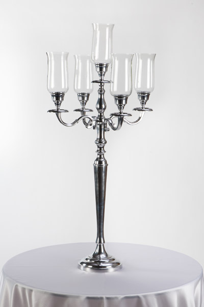 3-foot glass candelabras A Chair Affair Inc. 