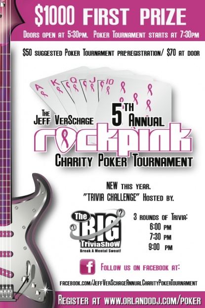 Jeff VerSchage 5th annual Rock Pink Charity Poker Event. 