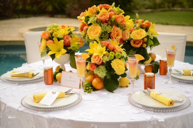 Clearly In Focus, Garden Chateau, A Chair Affair, Citrus table setting