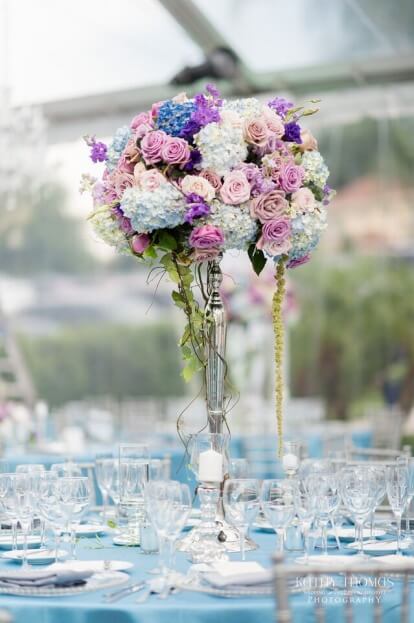 Silver Chiavari Chairs, Blue and Purple Floral Ideas, Kathy Thomas Photography, A Chair Affair Event Rentals