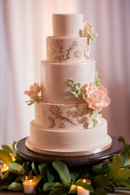Gold Cream Wedding Cake