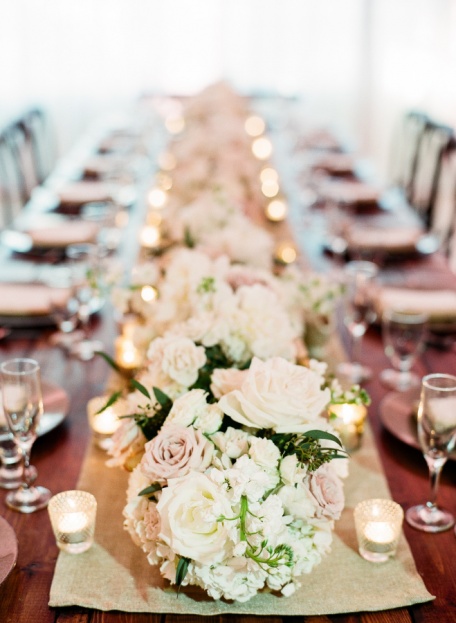 White Pink Floral Centerpiece