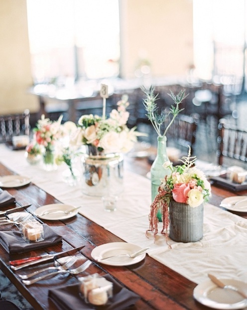 rustic farm table wedding reception