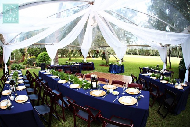 Navy Blue Reception Decor