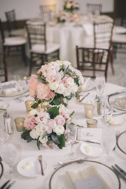 White Pink Floral Centerpieces