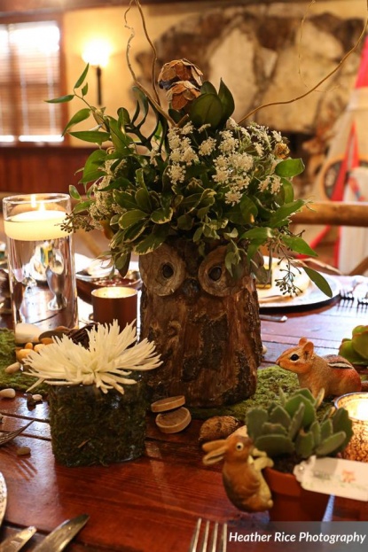 Woodland themed centerpiece