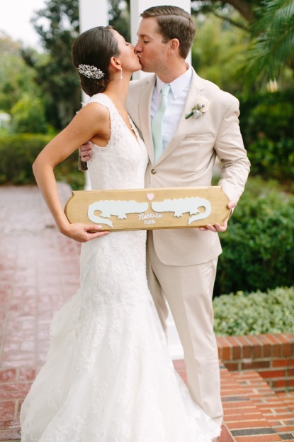 alligator wedding sign