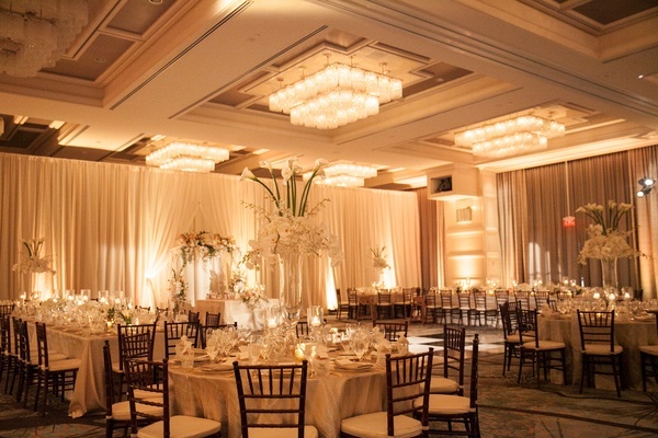 elegant champagne wedding reception