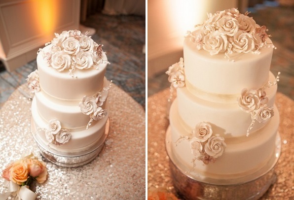 ivory wedding cake sugar flowers