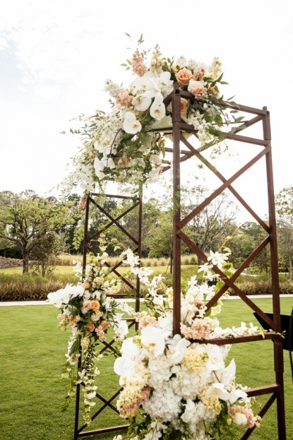 rustic floral wedding arch