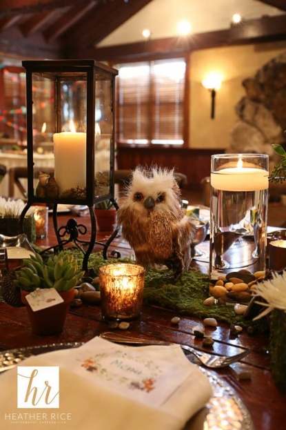 woodland themed baby shower owl centerpiece