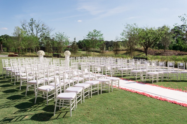 Pink Outdoor Wedding Ceremony