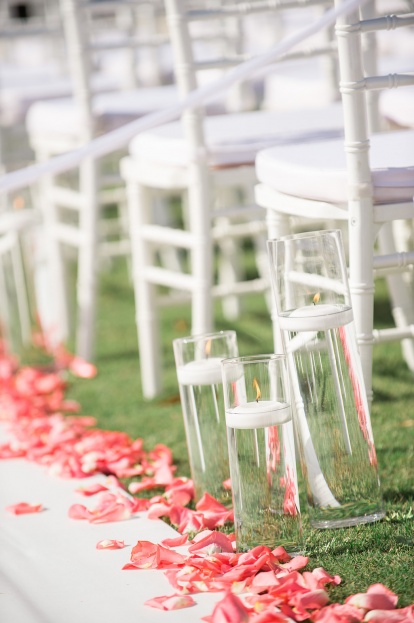 Pink Wedding Aisle Flowers