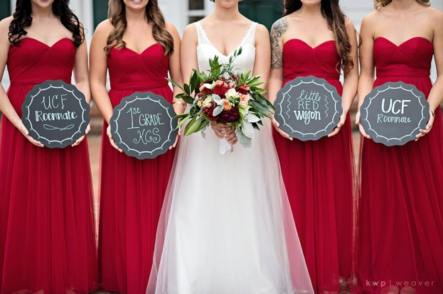 Plantation Style Wedding Red Bridesmaid Dress