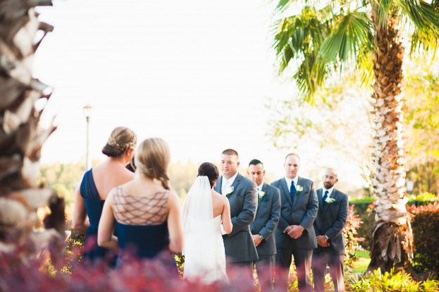 Blush and Navy Wedding Ceremony