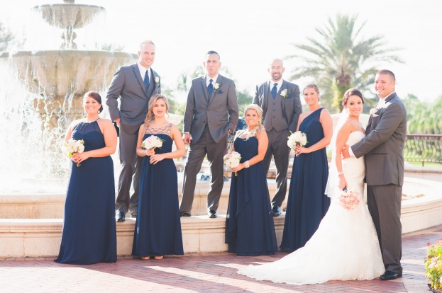 Blush and Navy Wedding Party
