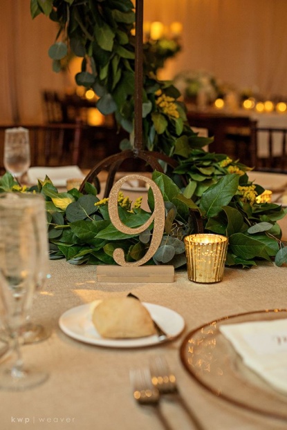 Gold Glitter Table Numbers