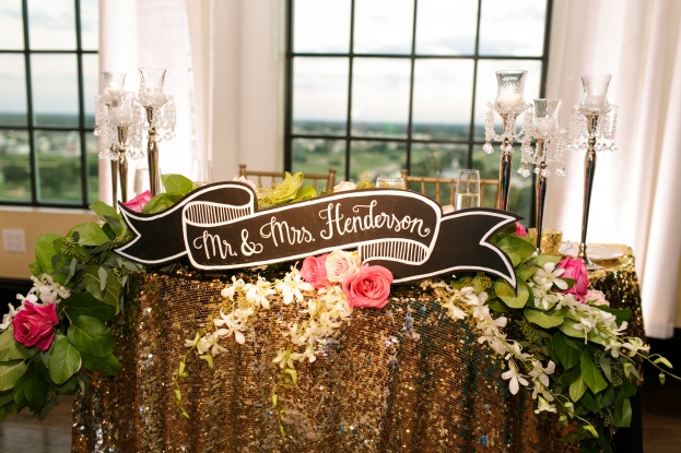 Gold Sweetheart Table-Chalkboard Sign