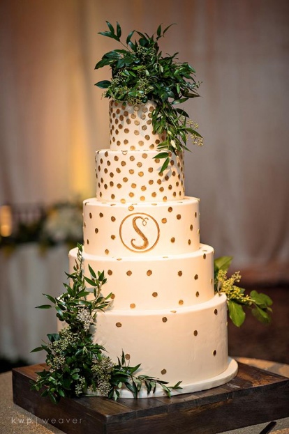 Wedding Cake with Greenery