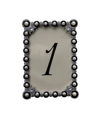 Beaded Charcoal Table Number- A Chair Affair