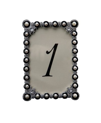Beaded Charcoal Table Number- A Chair Affair