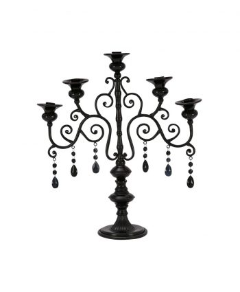 Black Three Candle Candelabra - A Chair Affair