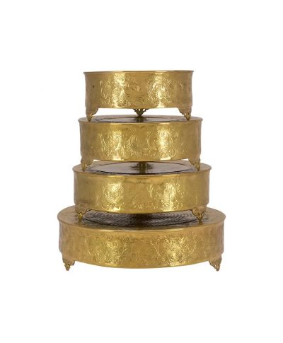 Gold Round Cake Stand – A Chair Affair