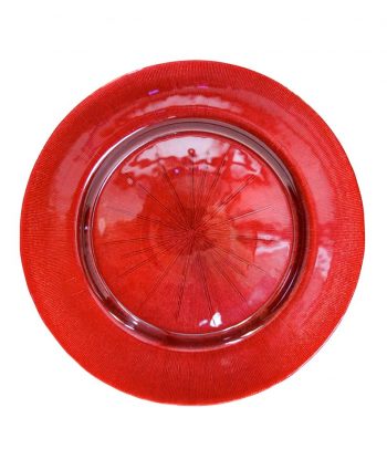 Red Starburst Glass Charger - A Chair Affair