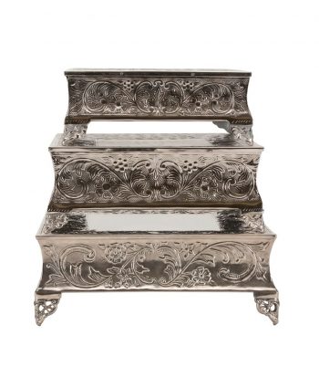 Silver Square Cake Stand - A Chair Affair
