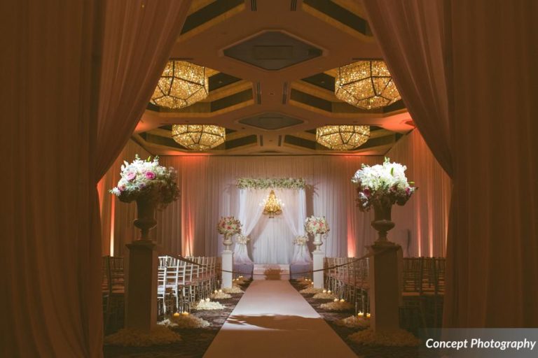 Pink and Silver Wedding, Aisle Flowers