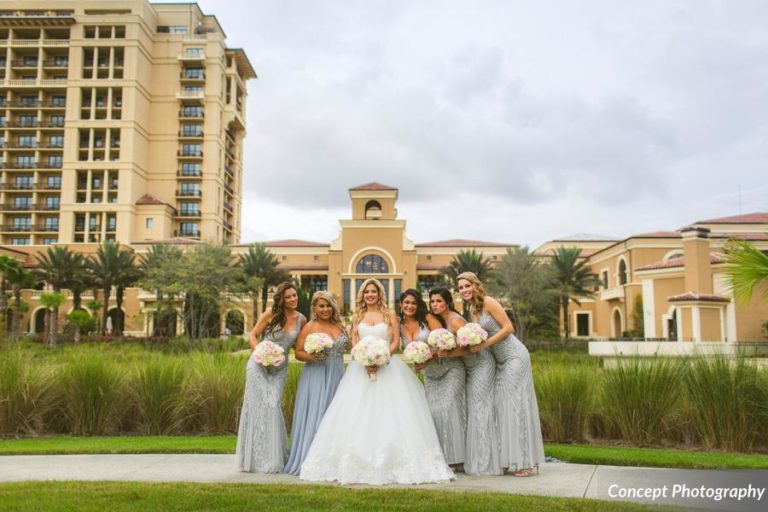 Pink and Silver Wedding, Sequined Bridesmaid Dresses