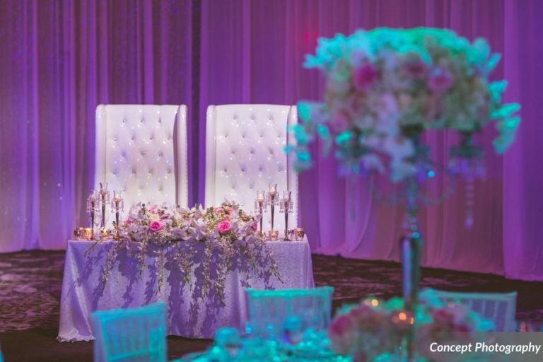 Pink and Silver Wedding, Sweetheart Table