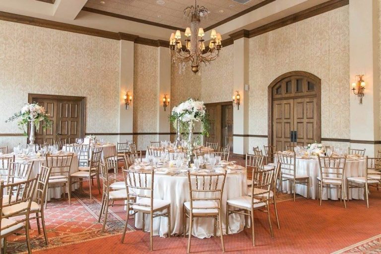 blush and gold wedding chiavari chairs reception decor