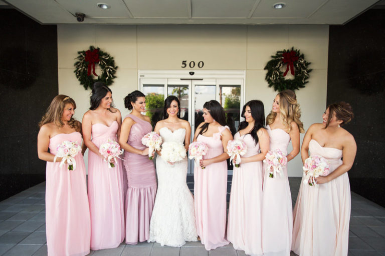 blush and gold wedding dr philips center bridesmaids