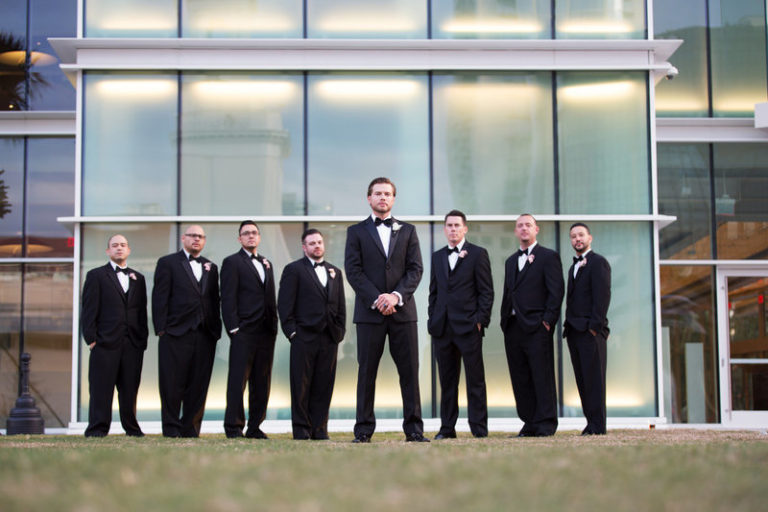 blush and gold wedding dr philips center groomsmen