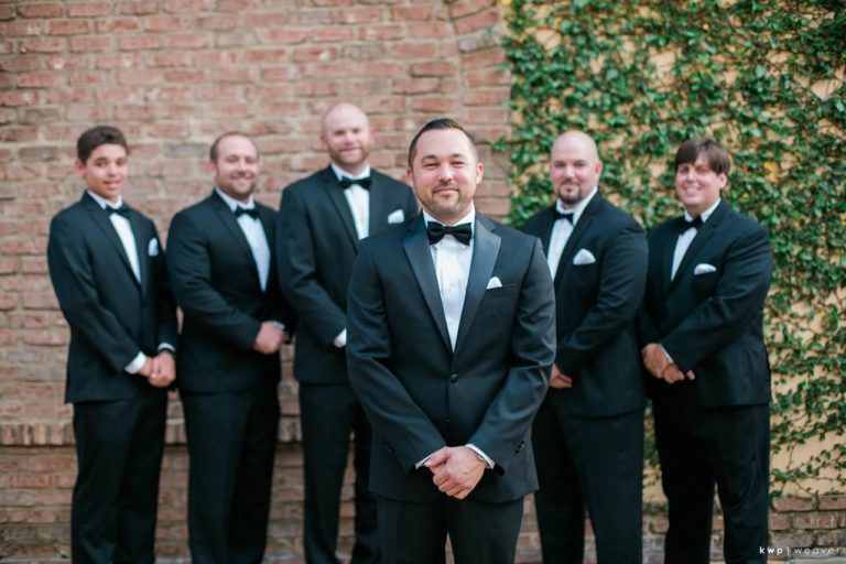 blush and marsala wedding groomsmen