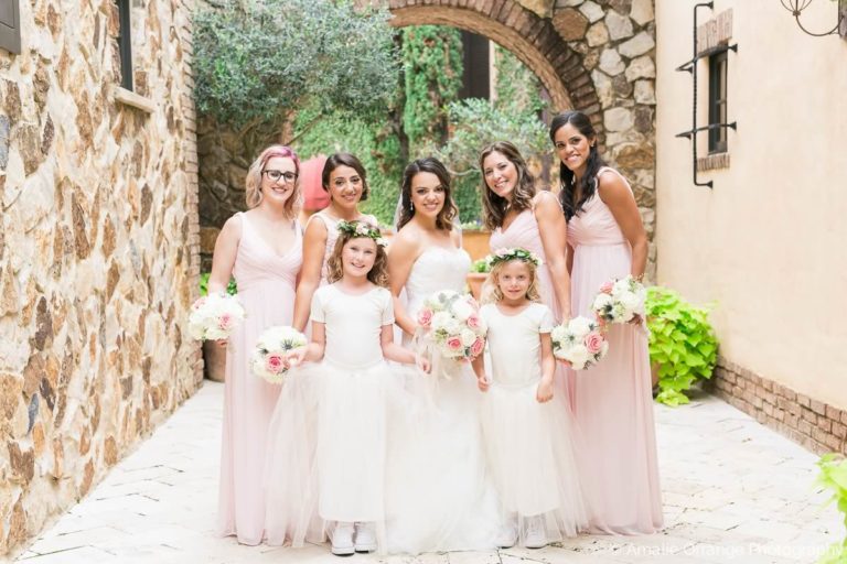 blush wedding bridesmaids