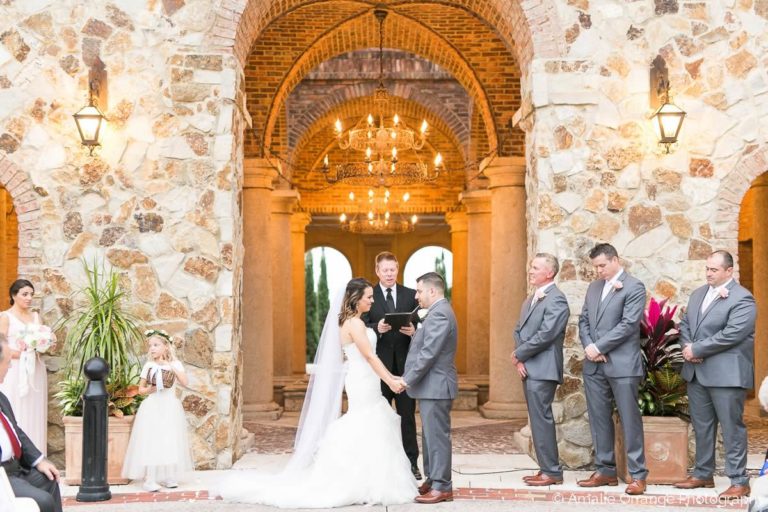 blush wedding ceremony, bella collina