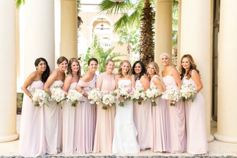 champagne and gold wedding bridesmaids